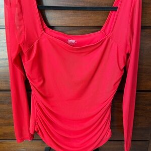 Elegant Red Long Sleeve Top